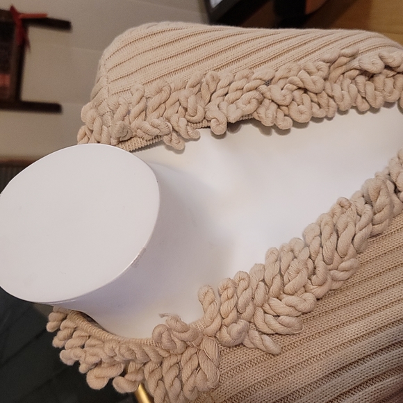 Gorgeously Unique Poodle Collar, Cuff and Front Trim Ribbed Cardigan S/M - Picture 2 of 12